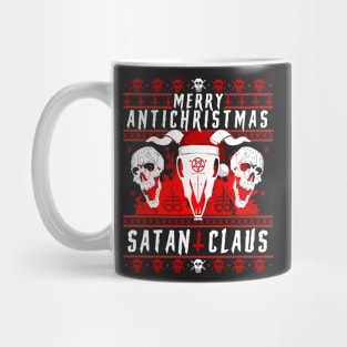 Merry Antichristmas - Satan Claus Ugly Sweater - Heavy Death Metal Hardcore Skull SATANIC Design - Devil No Xmas Meh Goth Gothic Splatter Ugly Xmas Sweatshirt Design Mug